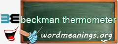 WordMeaning blackboard for beckman thermometer
